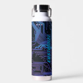 Geek Out Custom PCB Blue Electronic Circuit Board Trinkflasche (Vorne)