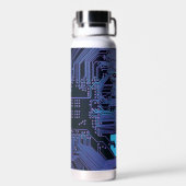 Geek Out Custom PCB Blue Electronic Circuit Board Trinkflasche (Rückseite)