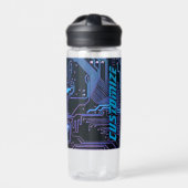 Geek Out Custom PCB Blue Electronic Circuit Board Trinkflasche (Vorderseite)