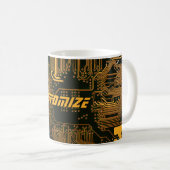 Geek Out Custom PCB Orange Circuit Board Kaffeetasse (VorderseiteRechts)