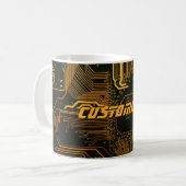 Geek Out Custom PCB Orange Circuit Board Kaffeetasse (Vorderseite Links)