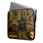 Geek Out Custom PCB Orange Circuit Board Laptopschutzhülle (Vorderseite Links)