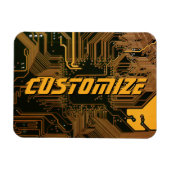 Geek Out Custom PCB Orange Circuit Board Magnet (Horizontal)