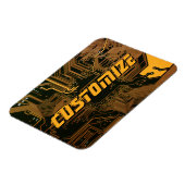 Geek Out Custom PCB Orange Circuit Board Magnet (Linke Seite)