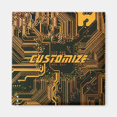 Geek Out Custom PCB Orange Circuit Board Magnet (Vorne)