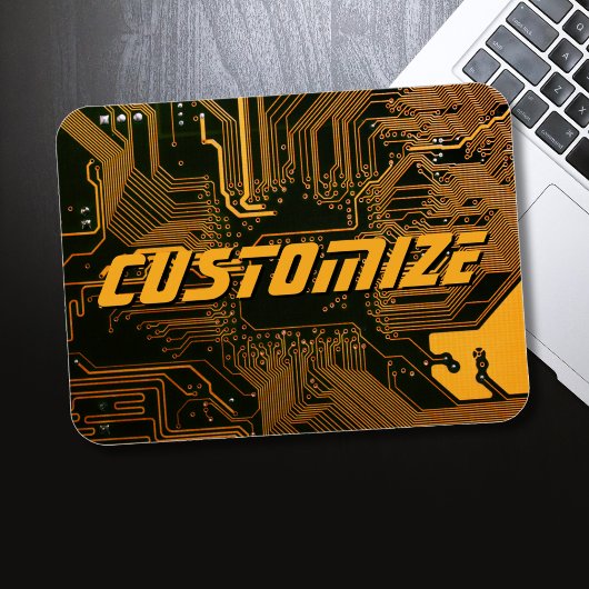 Geek Out Custom PCB Orange Circuit Board Magnet