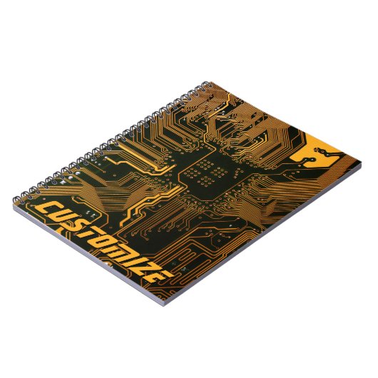 Geek Out Custom PCB Orange Circuit Board Notizblock (Linke Seite)