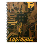 Geek Out Custom PCB Orange Circuit Board Notizblock (Vorderseite)