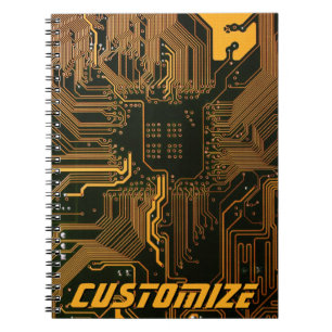 Geek Out Custom PCB Orange Circuit Board Notizblock