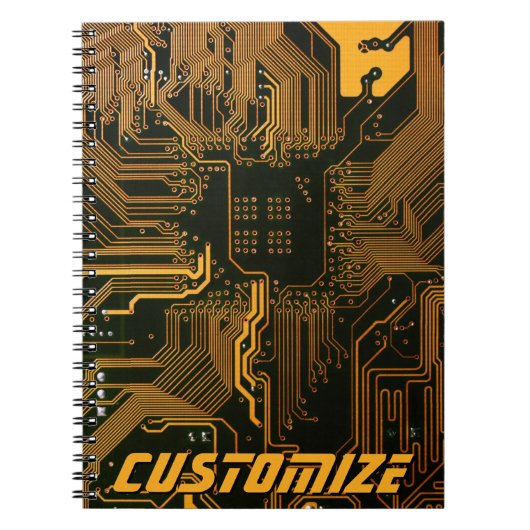 Geek Out Custom PCB Orange Circuit Board Notizblock (Vorderseite)