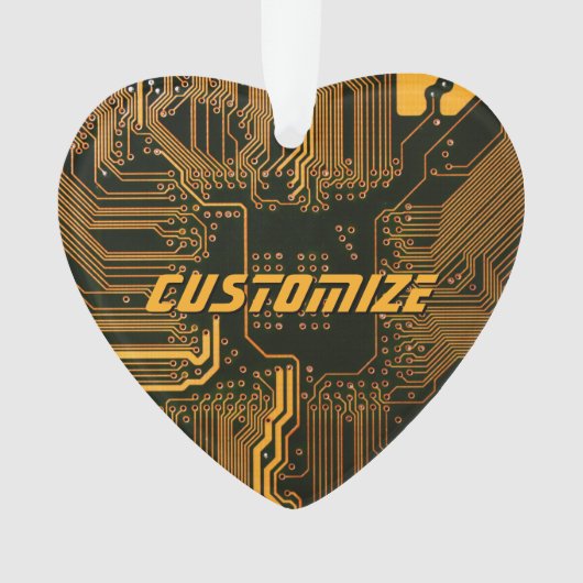 Geek Out Custom PCB Orange Circuit Board Ornament (Vorderseite)