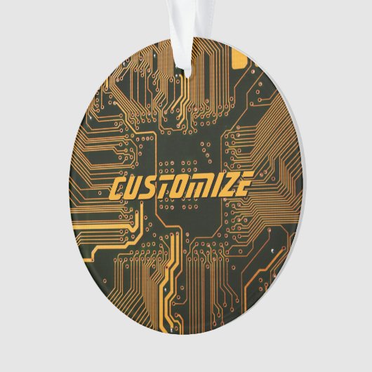 Geek Out Custom PCB Orange Circuit Board Ornament (Vorderseite)