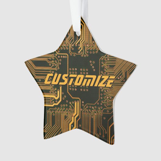 Geek Out Custom PCB Orange Circuit Board Ornament (Vorderseite)