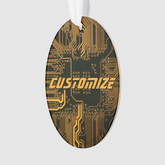 Geek Out Custom PCB Orange Circuit Board Ornament (Vorderseite)