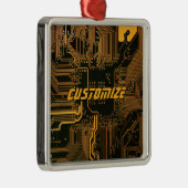 Geek Out Custom PCB Orange Circuit Board Ornament Aus Metall (Rechts)