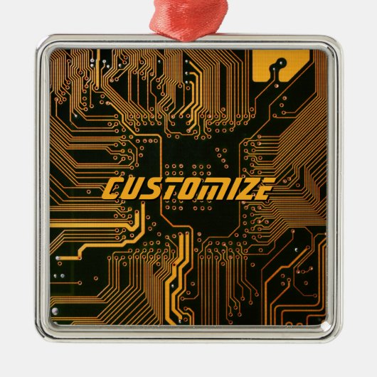 Geek Out Custom PCB Orange Circuit Board Ornament Aus Metall (Vorne)