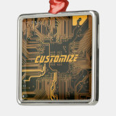 Geek Out Custom PCB Orange Circuit Board Ornament Aus Metall (Links)