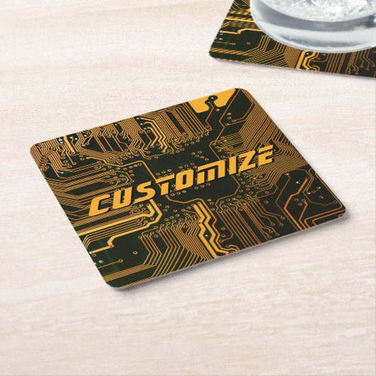 Geek Out Custom PCB Orange Circuit Board Rechteckiger Pappuntersetzer (angewinkelt)