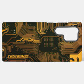 Geek Out Custom PCB Orange Circuit Board Samsung Galaxy Hülle (Rückseite (Horizontal))