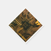 Geek Out Custom PCB Orange Circuit Board Serviette (Ecke)