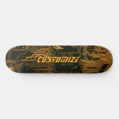 Geek Out Custom PCB Orange Circuit Board Skateboard (Horizontal)