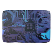 Geek Out Nerd PCB Blue Electronic Circuit Board Badematte (Vorderseite)
