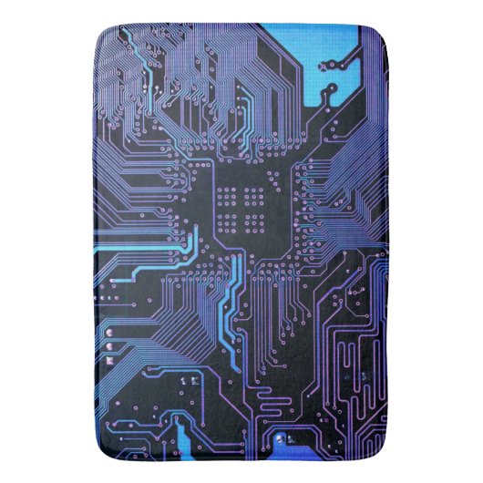 Geek Out Nerd PCB Blue Electronic Circuit Board Badematte (Vorderseite Vertikal)