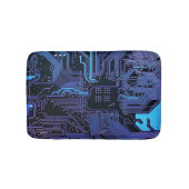 Geek Out Nerd PCB Blue Electronic Circuit Board Badematte (Vorderseite)