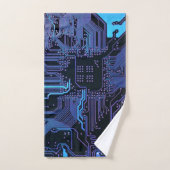 Geek Out Nerd PCB Blue Electronic Circuit Board Badhandtuch Set (Handtuch)