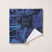 Geek Out Nerd PCB Blue Electronic Circuit Board Badhandtuch Set (Waschlappen)