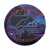 Geek Out Nerd PCB Blue Electronic Circuit Board Baseball (Vorderseite Links)