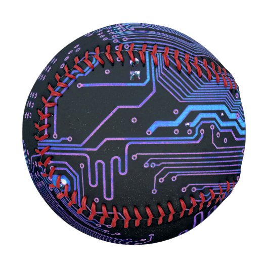 Geek Out Nerd PCB Blue Electronic Circuit Board Baseball (Vorderseite Links)