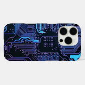 Geek Out Nerd PCB Blue Electronic Circuit Board Case-Mate iPhone Hülle (Rückseite (Horizontal))
