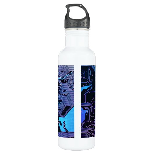 Geek Out Nerd PCB Blue Electronic Circuit Board Edelstahlflasche (Rückseite)