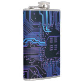 Geek Out Nerd PCB Blue Electronic Circuit Board Flachmann (Rechts)
