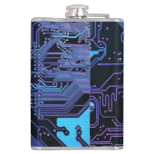 Geek Out Nerd PCB Blue Electronic Circuit Board Flachmann (Rückseite)