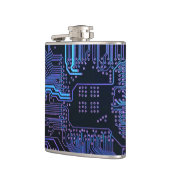 Geek Out Nerd PCB Blue Electronic Circuit Board Flachmann (Links)