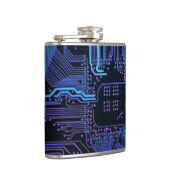 Geek Out Nerd PCB Blue Electronic Circuit Board Flachmann (Rechts)
