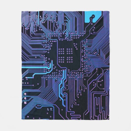 Geek Out Nerd PCB Blue Electronic Circuit Board Fleecedecke (Vorderseite)