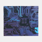 Geek Out Nerd PCB Blue Electronic Circuit Board Fleecedecke (Vorderseite (Horizontal))