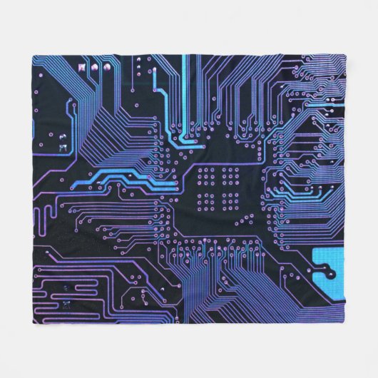Geek Out Nerd PCB Blue Electronic Circuit Board Fleecedecke (Vorderseite (Horizontal))