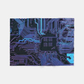 Geek Out Nerd PCB Blue Electronic Circuit Board Fleecedecke (Vorderseite (Horizontal))