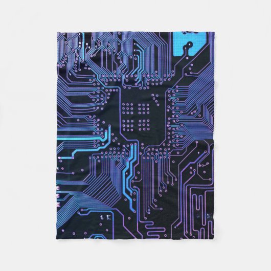 Geek Out Nerd PCB Blue Electronic Circuit Board Fleecedecke (Vorderseite)