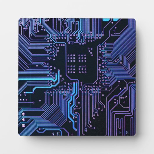 Geek Out Nerd PCB Blue Electronic Circuit Board Fotoplatte (Vorderseite)