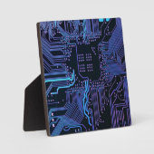 Geek Out Nerd PCB Blue Electronic Circuit Board Fotoplatte (Vorderseite)