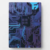 Geek Out Nerd PCB Blue Electronic Circuit Board Fotoplatte (Vorderseite)