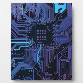 Geek Out Nerd PCB Blue Electronic Circuit Board Fotoplatte (Vorderseite)