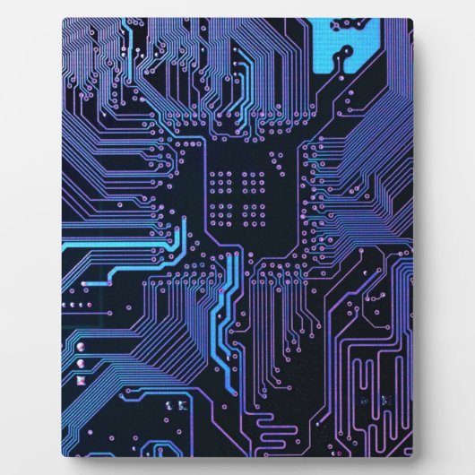 Geek Out Nerd PCB Blue Electronic Circuit Board Fotoplatte (Vorderseite)