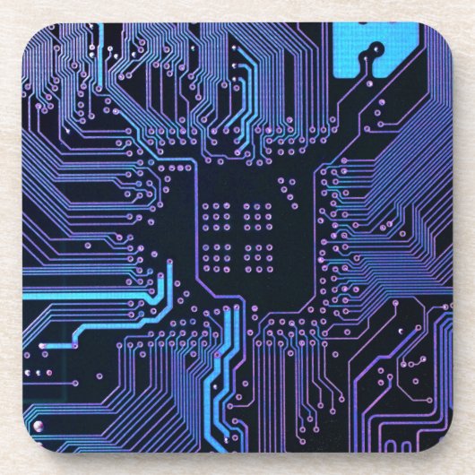 Geek Out Nerd PCB Blue Electronic Circuit Board Getränkeuntersetzer (Vorderseite)