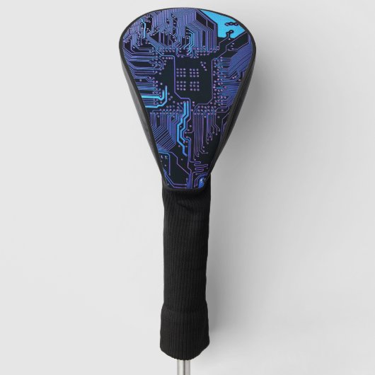 Geek Out Nerd PCB Blue Electronic Circuit Board Golf Headcover (Vorderseite)